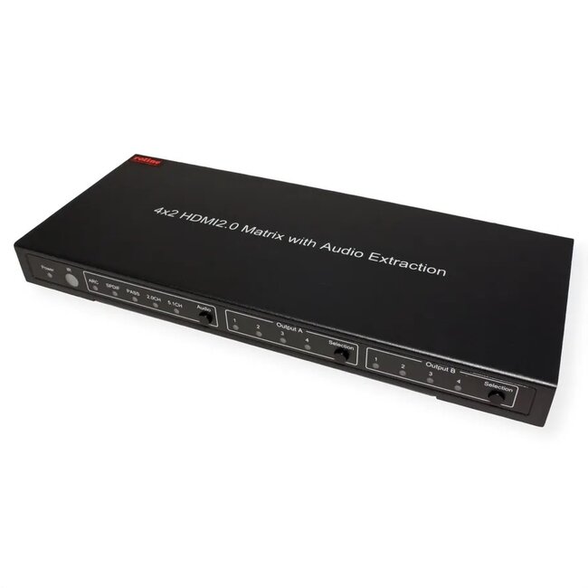 Roline HDMI matrix schakelaar | 4 naar 2 | HDMI2.0 (4K 60Hz + HDR)