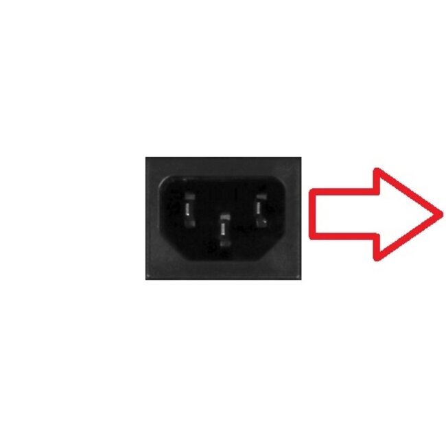 IEC Lock C13 stroomstekker | haaks (naar links/rechts) | zwart/rood