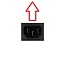 IEC Lock C13 stroomstekker | haaks (naar boven/beneden) | zwart/rood