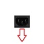 IEC Lock C13 stroomstekker | haaks (naar boven/beneden) | zwart/rood