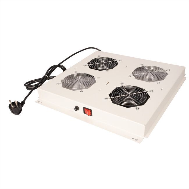 ROLINE 19-inch dakventilatorunit met 2 ventilatoren, AAN/UIT grijs