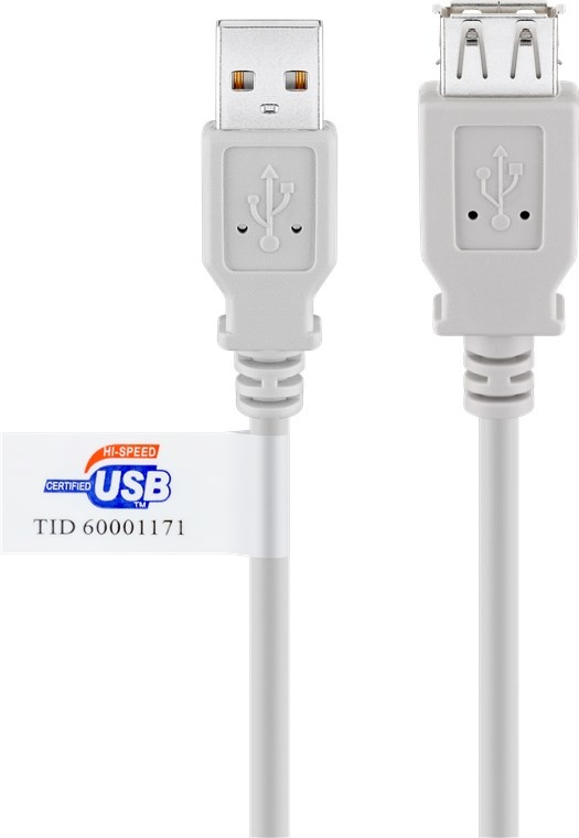 Goobay 69915. Snoerlengte: 3 m, Aansluiting 1: USB A, Aansluiting 2: USB A, USB-versie: USB 2.0, Geslacht connector: Mannelijk/Vrouwelijk, Kleur van het product: Grijs, Magnetisch