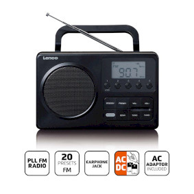 Lenco MPR-035BK - Compacte draagbare FM Radio met LCD-scherm - Zwart