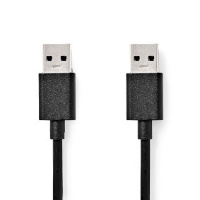 Nedis USB-Kabel | USB 3.2 Gen 1 | USB-A Male | USB-A Male | 5 Gbps | Vernikkeld | 1.00 m | Rond | PVC | Zwart | Label - CCGL61000BK10