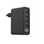 USB snellader 1xA, 3xC 100W Power Delivery zwart