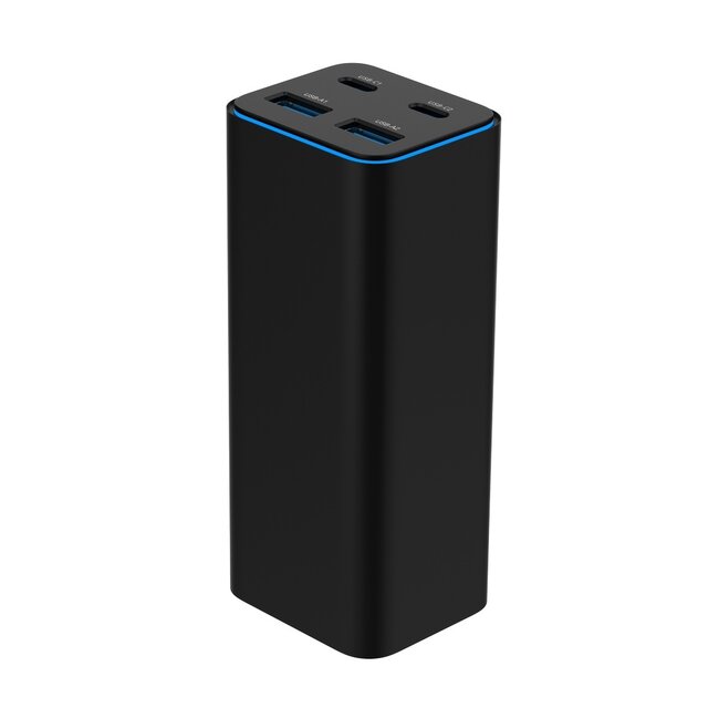 USB snellader 2xA, 2xC 100W Power Delivery zwart