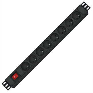 Roline ROLINE 19" stekkerdoos 8-voudig, met aan/uit schakelaar, UTE Version, zwart, 2 m