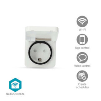 Nedis SmartLife Slimme Stekker | Wi-Fi | IP44 | 3680 W | Randaarde stekker | -25 - 55 °C | Android™ / IOS | Grijs / Wit | 1 Stuks