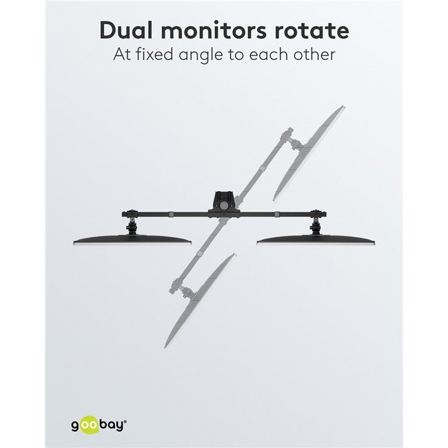 Goobay bureaubeugel voor 2 monitoren tot 32 inch | full motion met crossbar
