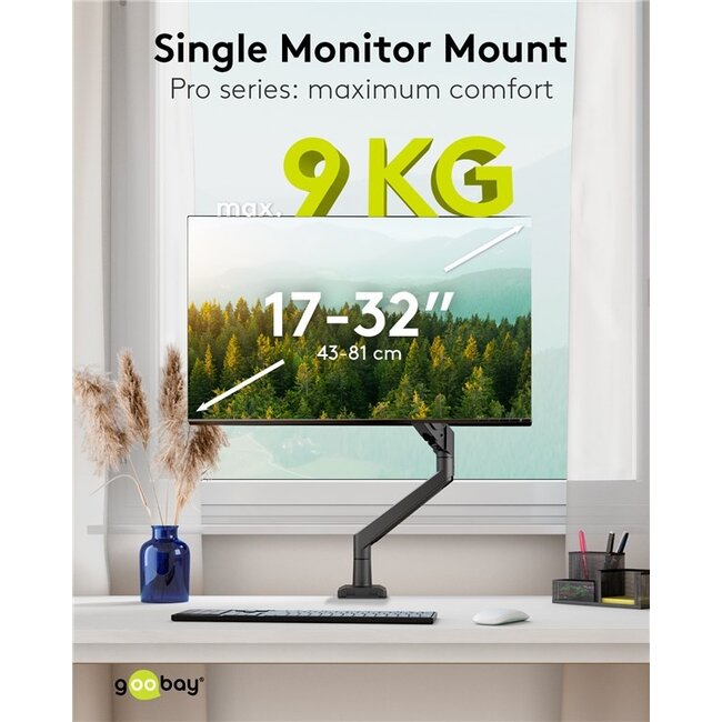 Goobay Pro bureaubeugel voor 1 monitor tot 32 inch | interactief
