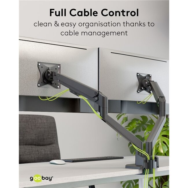 Goobay Pro bureaubeugel voor 2 monitoren tot 32 inch | interactief