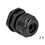 Kabelwartel voor 1 ronde kabel | PG16 | 9 mm | IP68 | zwart | 2 stuks