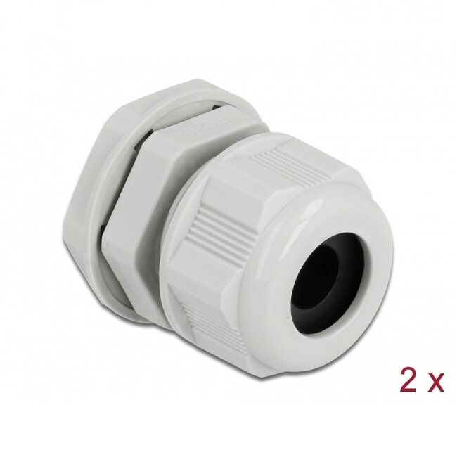 Kabelwartel voor 1 ronde kabel | PG16 | 9 mm | IP68 | grijs | 2 stuks