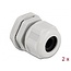 Kabelwartel voor 1 ronde kabel | PG16 | 9 mm | IP68 | grijs | 2 stuks
