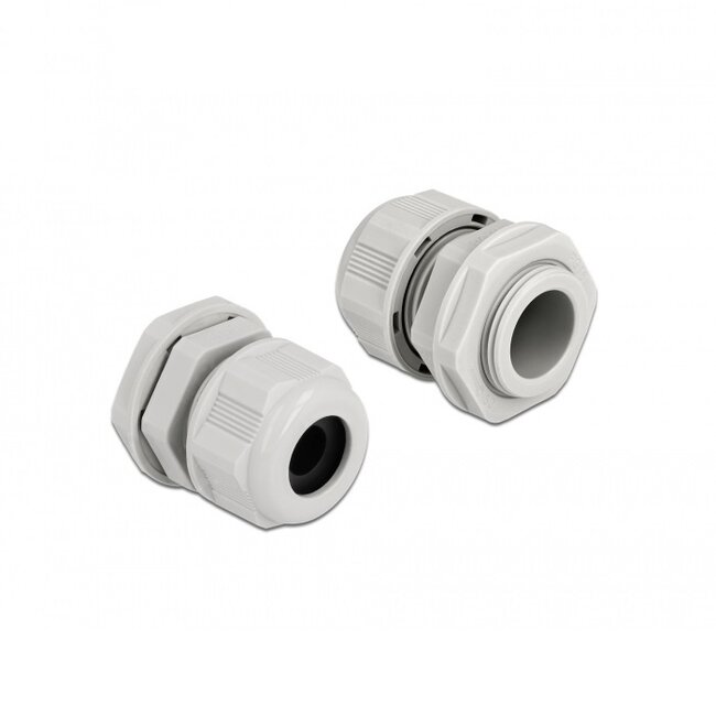 Kabelwartel voor 1 ronde kabel | PG16 | 9 mm | IP68 | grijs | 2 stuks