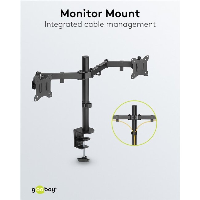 Goobay bureaubeugel voor 2 monitoren tot 32 inch | full motion