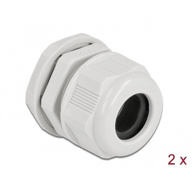 Kabelwartel voor 1 ronde kabel | PG21 | 16 mm | IP68 | grijs | 2 stuks