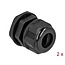 Kabelwartel voor 1 platte kabel | PG16 | 14 x 6,6 mm (BxH) | IP68 | zwart | 2 stuks