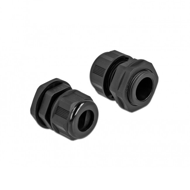 Kabelwartel voor 1 platte kabel | PG16 | 14 x 6,6 mm (BxH) | IP68 | zwart | 2 stuks