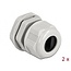 Kabelwartel voor 1 platte kabel | PG16 | 14 x 6,6 mm (BxH) | IP68 | grijs | 2 stuks