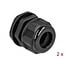 Kabelwartel voor 1 platte kabel | PG21 | 15 x 8 mm (BxH) | IP68 | zwart | 2 stuks