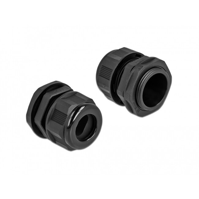 Kabelwartel voor 1 platte kabel | PG21 | 15 x 8 mm (BxH) | IP68 | zwart | 2 stuks