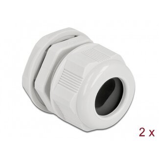 DeLOCK Kabelwartel voor 1 platte kabel | PG21 | 15 x 8 mm (BxH) | IP68 | grijs | 2 stuks
