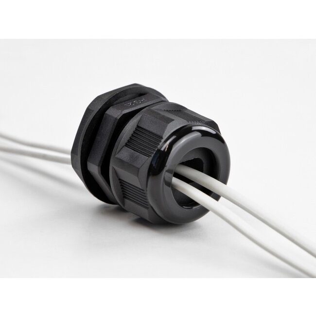 Kabelwartel voor 1 platte kabel | PG29 | 22,5 x 11 mm (BxH) | IP68 | zwart | 2 stuks