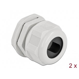 DeLOCK Kabelwartel voor 1 platte kabel | PG29 | 22,5 x 11 mm (BxH) | IP68 | grijs | 2 stuks