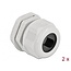 Kabelwartel voor 1 platte kabel | PG29 | 22,5 x 11 mm (BxH) | IP68 | grijs | 2 stuks