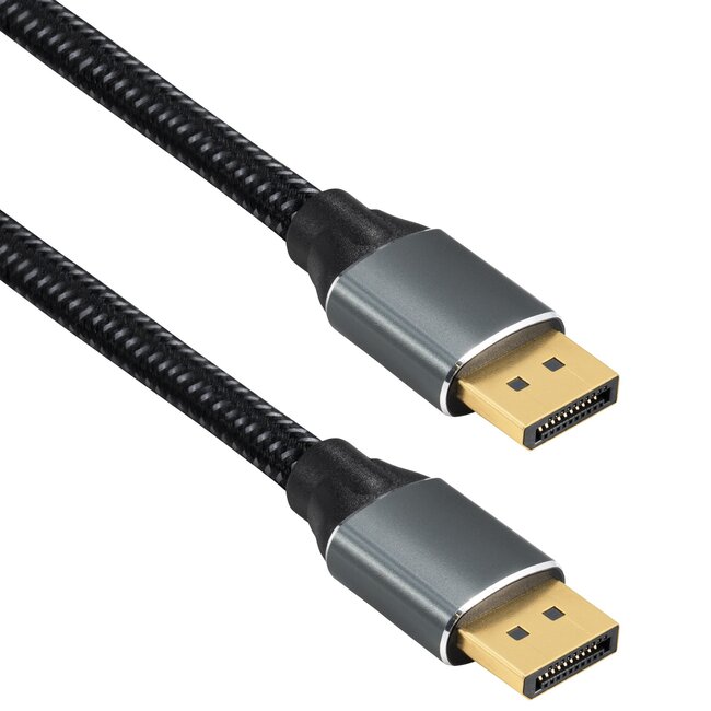 DisplayPort kabel | DP2.1a (16K 60Hz) | UHBR20 (80Gbit/s) | aluminium/nylon | 1 meter