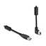 USB-A - USB-B haaks (boven) kabel | USB3.0 5 Gbps | 10W | zwart | 1 meter