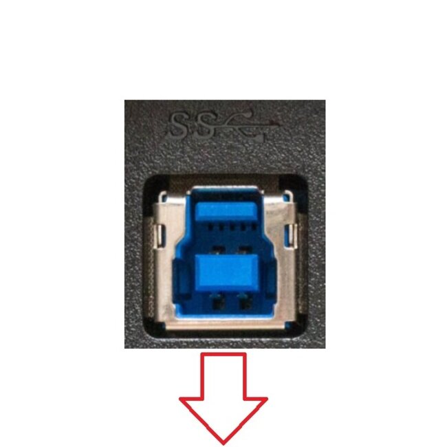 USB-A - USB-B haaks (beneden) kabel | USB3.0 5 Gbps | 10W | zwart | 5 meter