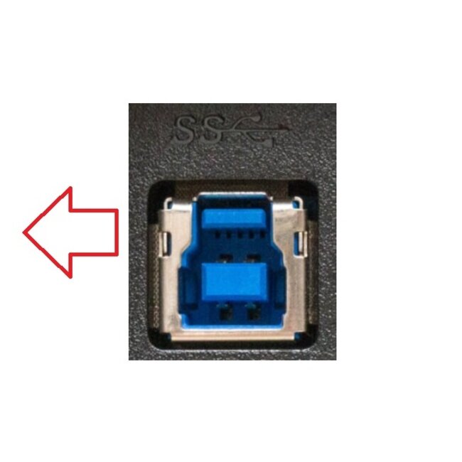 USB-A - USB-B haaks (links) kabel | USB3.0 5 Gbps | 10W | zwart | 2 meter