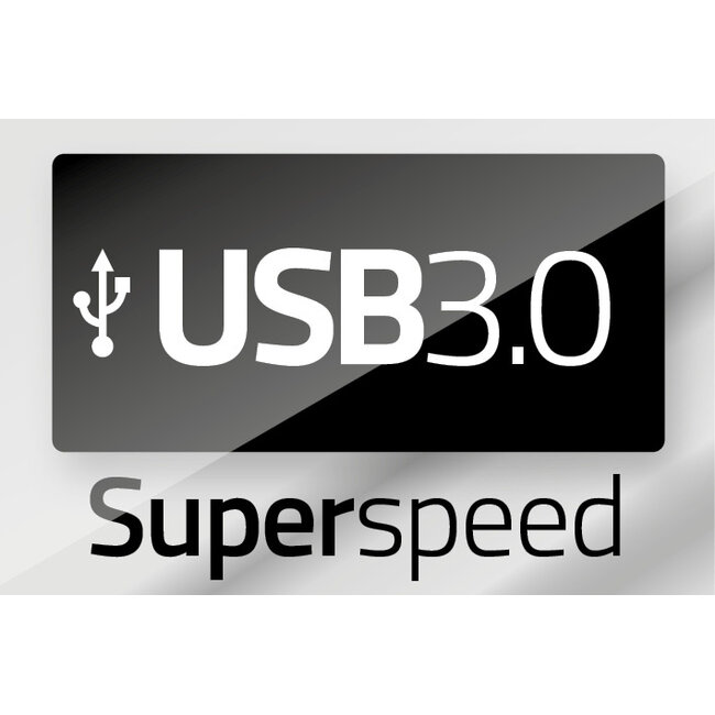 USB-A - USB-B haaks (rechts) kabel | USB3.0 5 Gbps | 10W | zwart | 5 meter