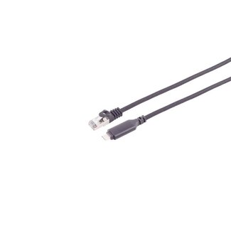 S-Impuls USB-C LAN Adapterkabel 1G, USB Typ C Stecker auf RJ45, ALU, schwarz, 15m