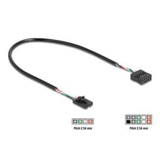 DeLOCK Delock Cable USB 2.0 pin header female 2.54 mm 4 pin to USB 2.0 pin header female 2.54 mm 10 pin 30 cm