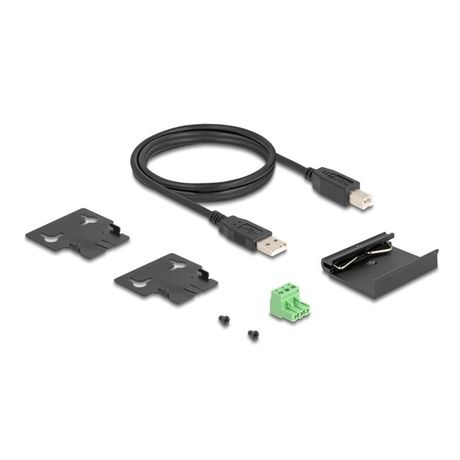 Delock Industry Hub 7 x USB 2.0 Type-A with 15 kV ESD protection and DIN rail mounting
