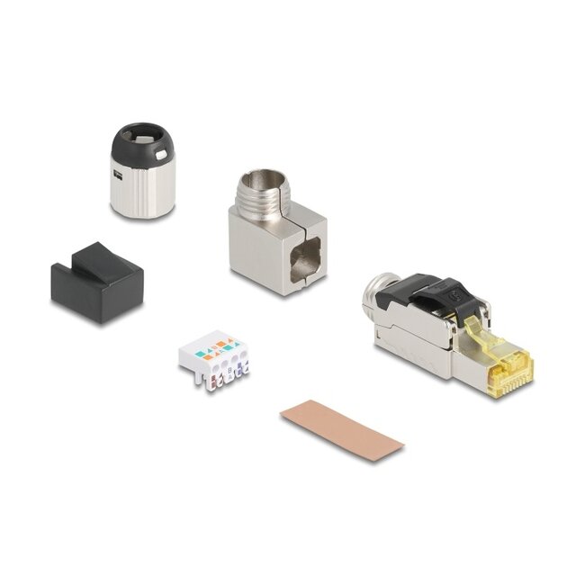 Delock RJ45 Plug field assembly Cat.8.1 metal angled