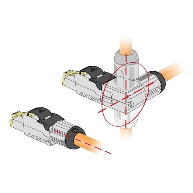 Delock RJ45 Plug field assembly Cat.8.1 metal angled
