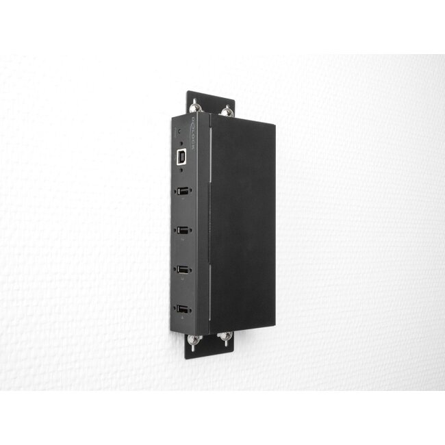 Delock Industry Hub 4 x USB 2.0 Type-A with 15 kV ESD protection and DIN rail mounting