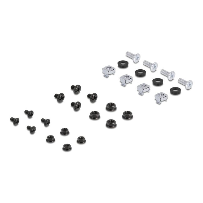 Delock 19″ Circuit-breaker with cover, cable strain relief and deepth-adjustable DIN rail 3U metal black