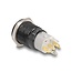 Delock Push Button for Installation black 16 mm 12 V 5 x solder connection LED red power symbol + ring