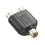 Tulp mono (v) - Tulp stereo (v) adapter