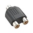 Tulp mono (v) - Tulp stereo (v) adapter