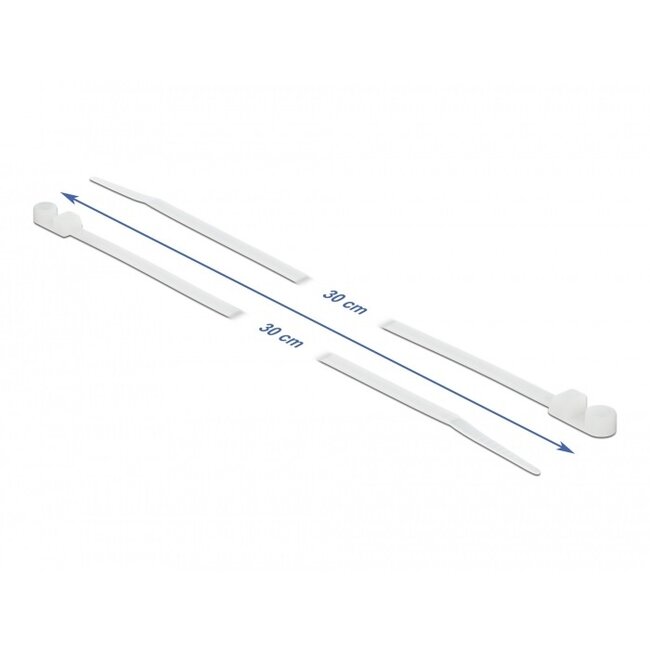 Tie-wraps met montagegat | 300 x 4,8mm | transparant | 10 stuks