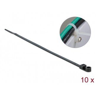 DeLOCK Tie-wraps met montagegat | 300 x 4,8mm | zwart | 10 stuks