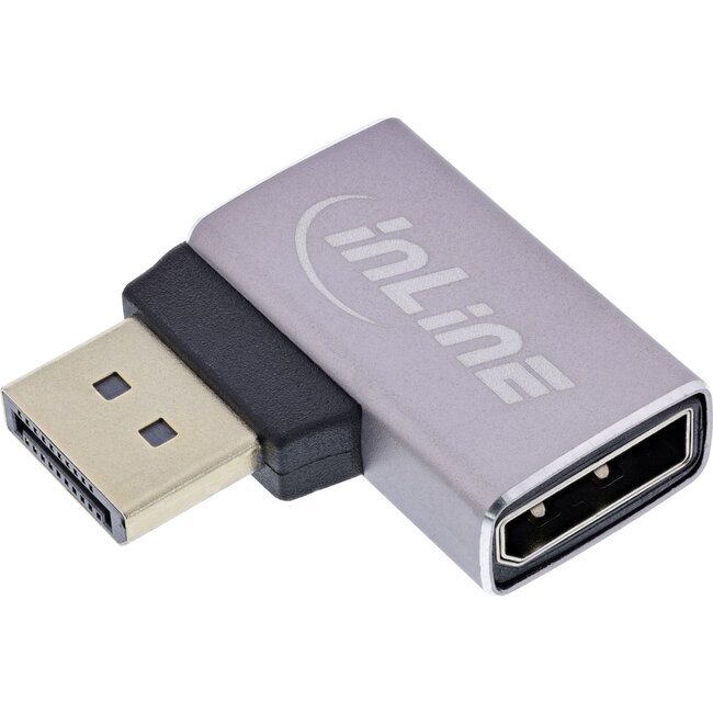 InLine DisplayPort adapter | haaks naar links | DP1.4 (8K 60Hz) | HBR3 | aluminium