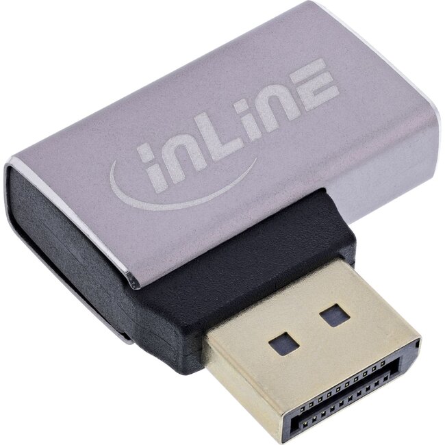 InLine DisplayPort adapter | haaks naar links | DP1.4 (8K 60Hz) | HBR3 | aluminium
