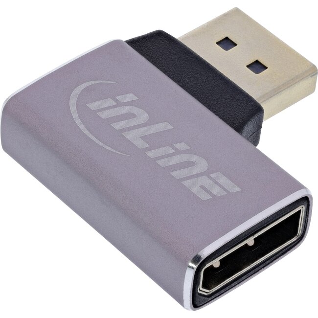 InLine DisplayPort adapter | haaks naar rechts | DP1.4 (8K 60Hz) | HBR3 | aluminium